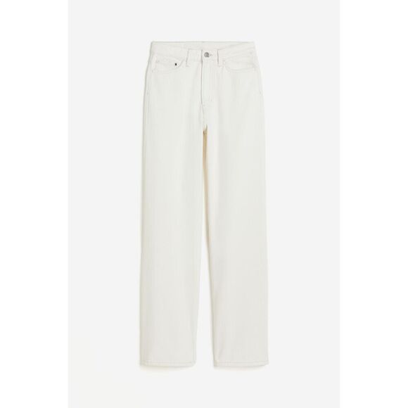 ✨H&M WHITE WIDE ULTRA HIGH SZ 6 WHITE JEANS✨ - Picture 4 of 10